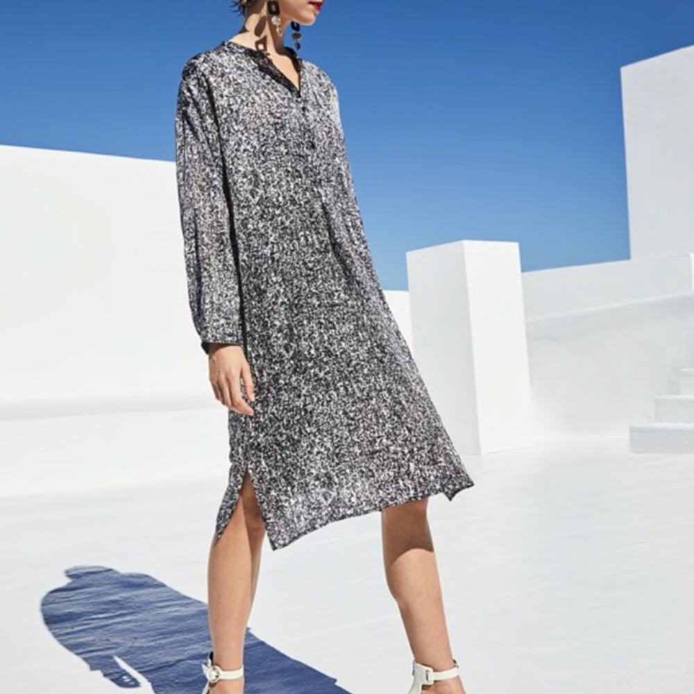 NWT 318.00  EILEEN EILEEN PRISM SILK DRESS